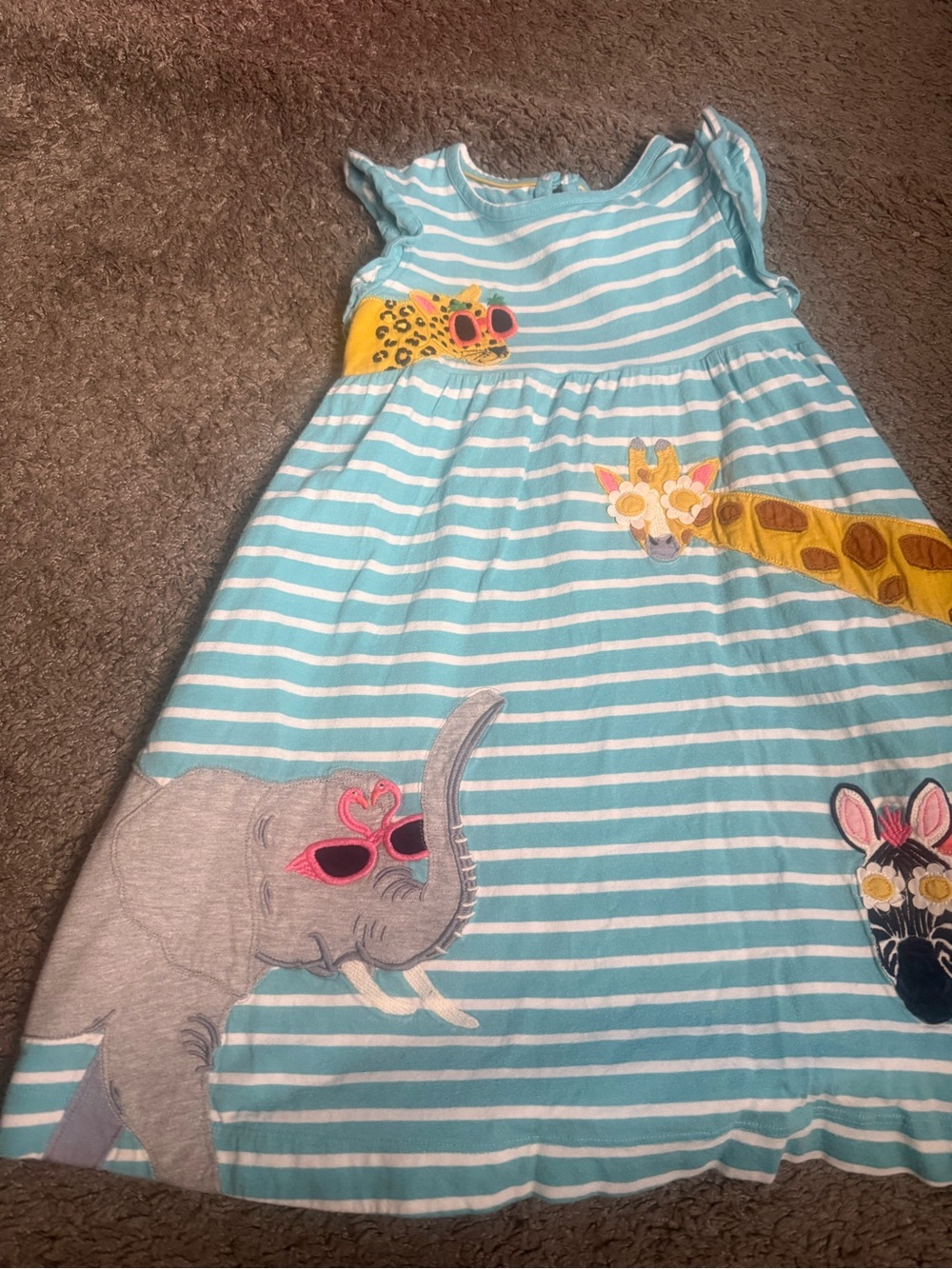 Mini Boden Zoo Animal Appliqué Dress Sz 6-7 - Picture 4 of 6